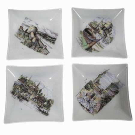 İstanbul Görselli Dörtlü Tabak Seti