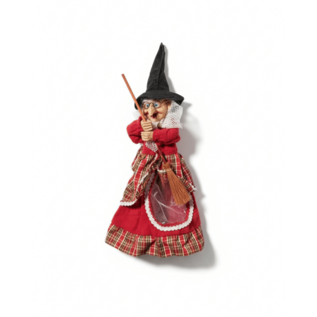Kırmızı Elbiseli Dekoratif Cadı