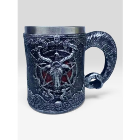 Baphomet Pentagramlı Çelik Kupa